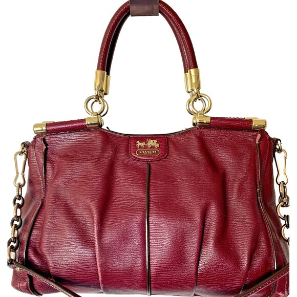 Coach Handbags - Coach Madison Burgundy Leather Pinnacle Drifter Satchel Shoulder Bag #21503